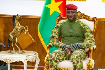 Le président du Faso lors de la visite des émissaires de l'AES pour témoigner leur solidarité suites à l'attaque terroriste de Barsalogho, 2 septembre 2024