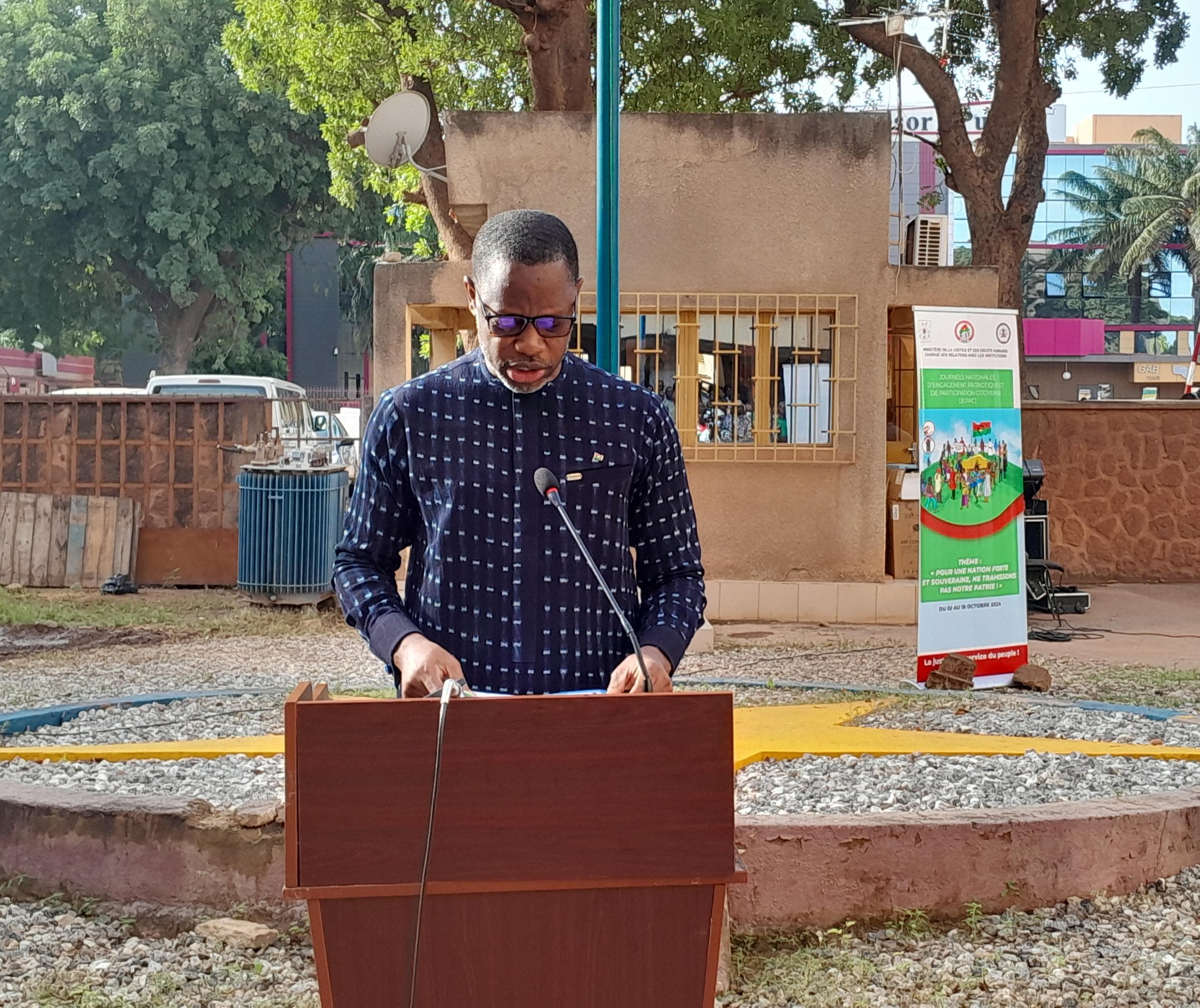 Ministre Administration territoriale lors du lancement de la deuxième phase des Journées nationales d’engagement patriotique et de participation citoyenne (JEPPC), 2 octobre 2024