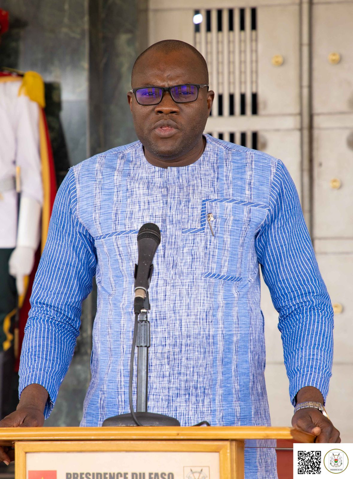 Le ministre en charge de l'Economie, Aboubakar Nacanabo lors du point de presse du Conseil des ministres du 13 novembre 2024