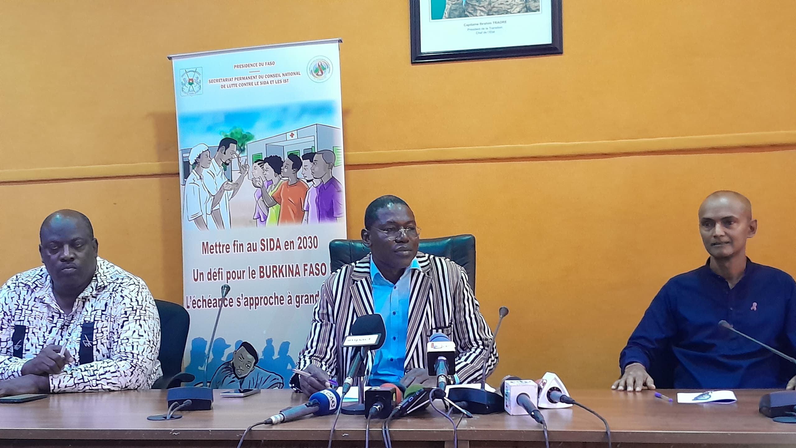 Conférence de presse de lancement de la célébration de la Journée mondiale de lutte contre le Sida (JMS) au Burkina Faso sous le thème « Ensemble pour des services VIH inclusifs », 3 décembre 2024