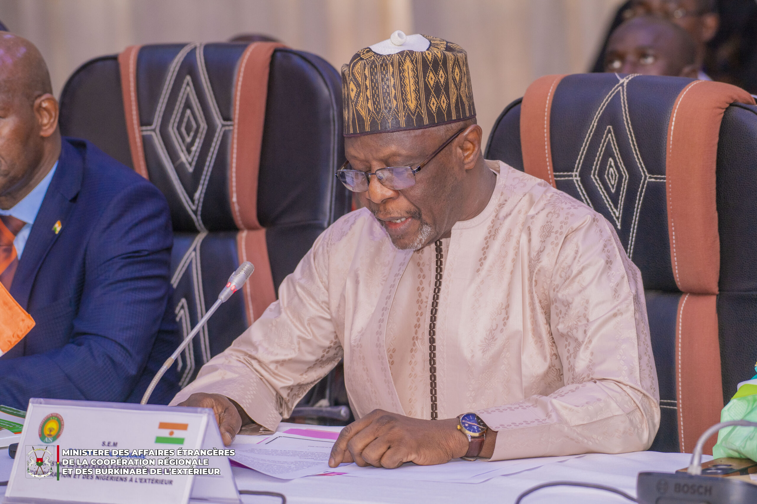 Rencontre des ministres en charge des Affaires étrangères de l'AES sur les formalités de séparation avec la CEDEAO, 26 janvier 2025