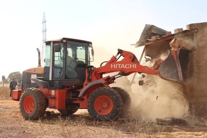 Opération de démolition des infrastructures sur l'entreprise de la voie de contournement de Ouagadougou, 15 janvier 2025