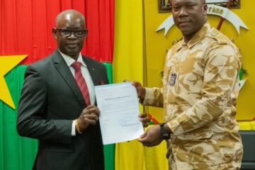 l’installation officielle de Franck Elvis Compaoré en tant que premier Directeur Général de la Coopération Internationale (DGCI) au ministère de la Sécurité, 27 janvier 2025