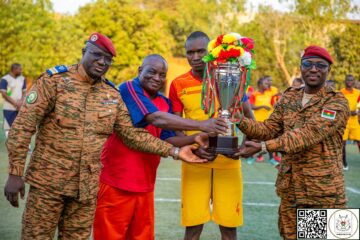 La finale de la première édition du tournoi de Maracana de la cohésion et de la proximité organisée par le Bataillon de protection rapprochée de la Présidence du Faso, 13 février 2025