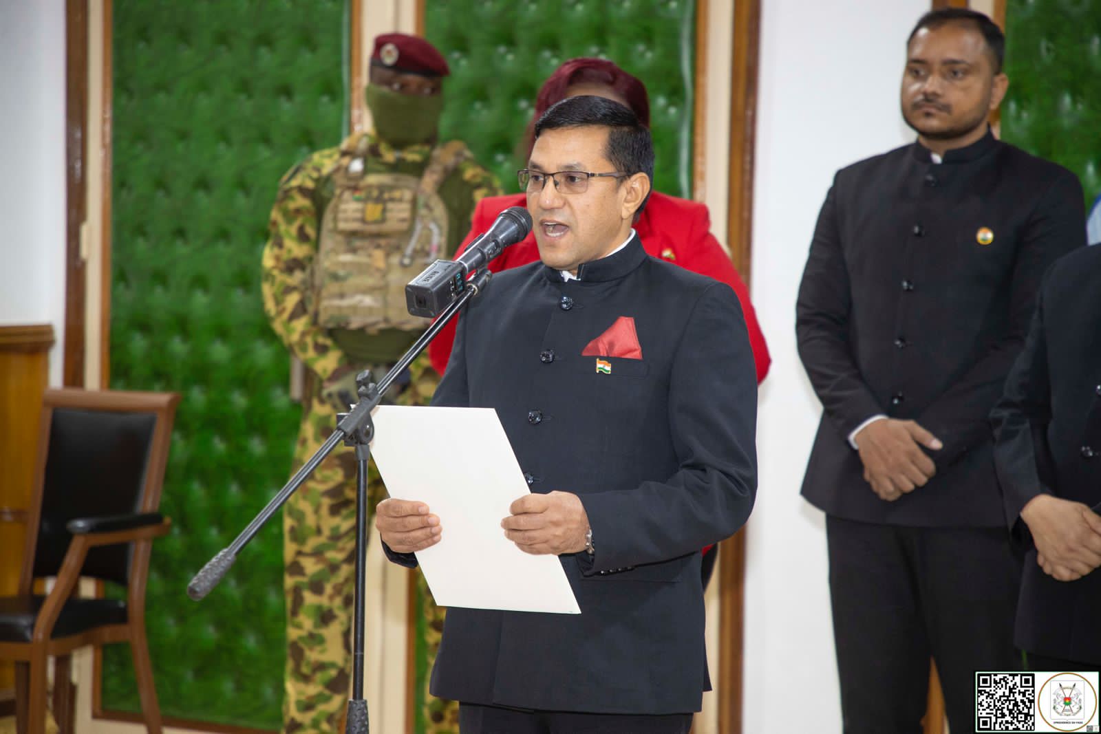 Présentation de lettre de créance de l'ambassadeur de l'Inde au Burkina au Président du Faso, 26 juin 2025