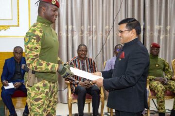 Présentation de lettre de créance de l'ambassadeur de l'Inde au Burkina au Président du Faso, 26 juin 2025