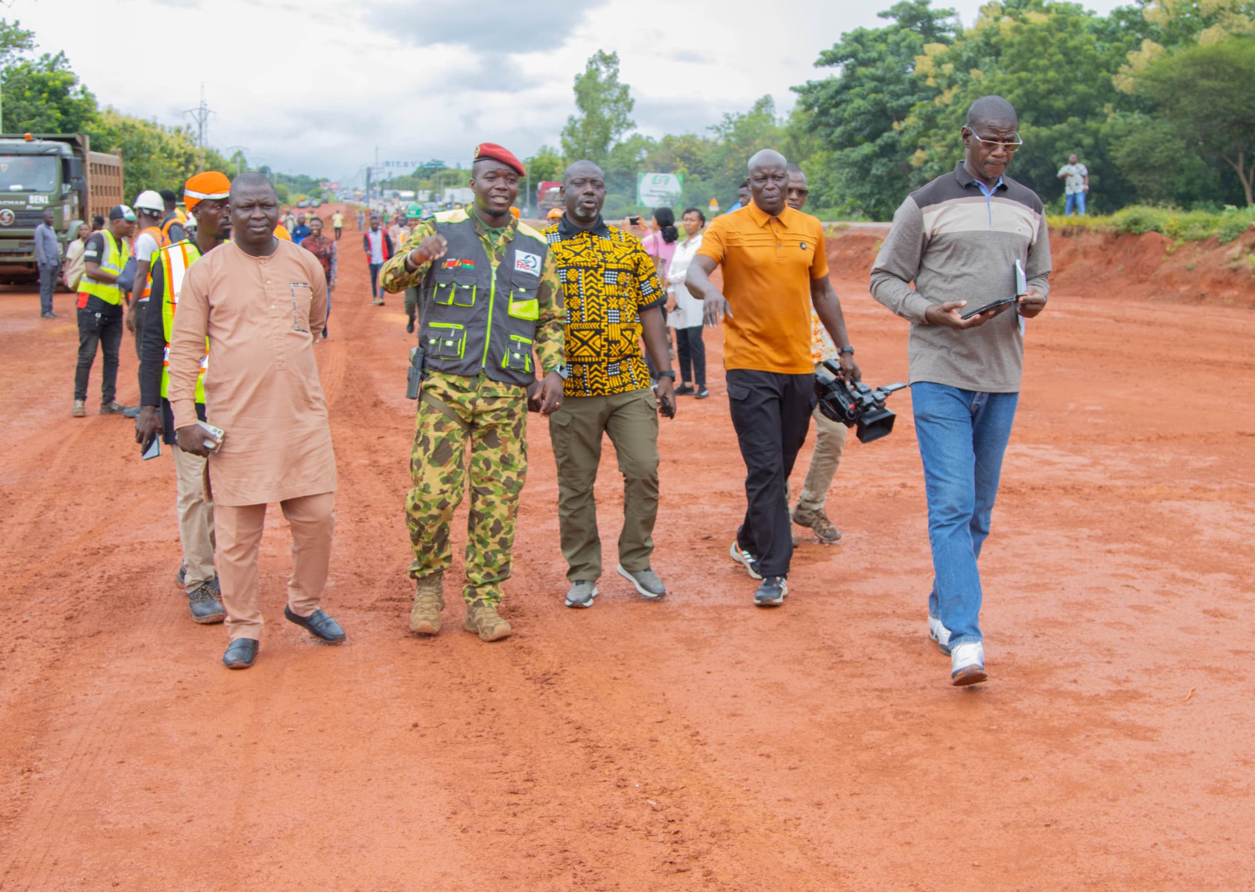 Visite de la caravane de presse sur le chantier de Faso Mêbo à Bobo, 8 août 2025