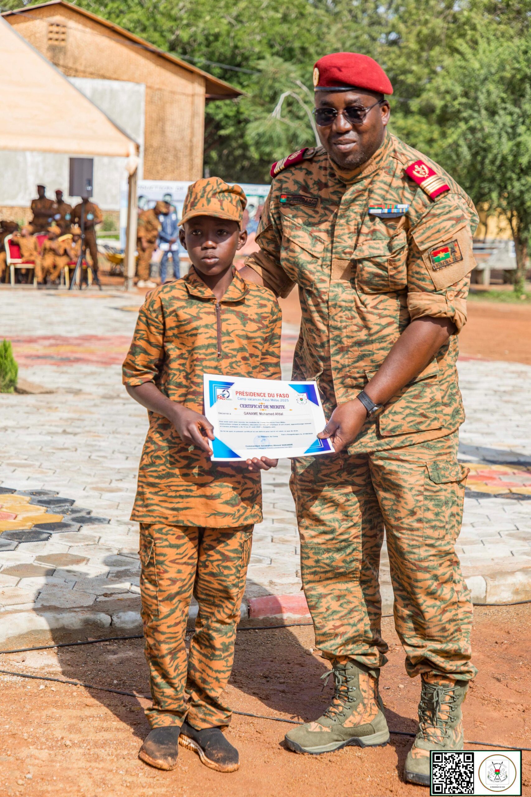 Cérémonie de clôture de la première édition du Camp vacances Faso Mêbo, 23 août 2025 à Ouagadougou