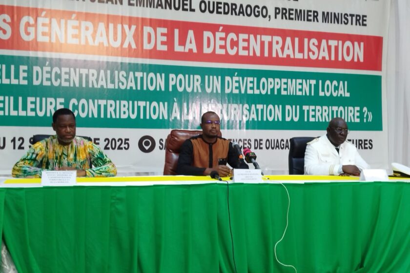 Le ministère chargé de l'Administration territoriale a organisé les États généraux de la décentralisation, 10 septembre 2025 à Ouagadougou
