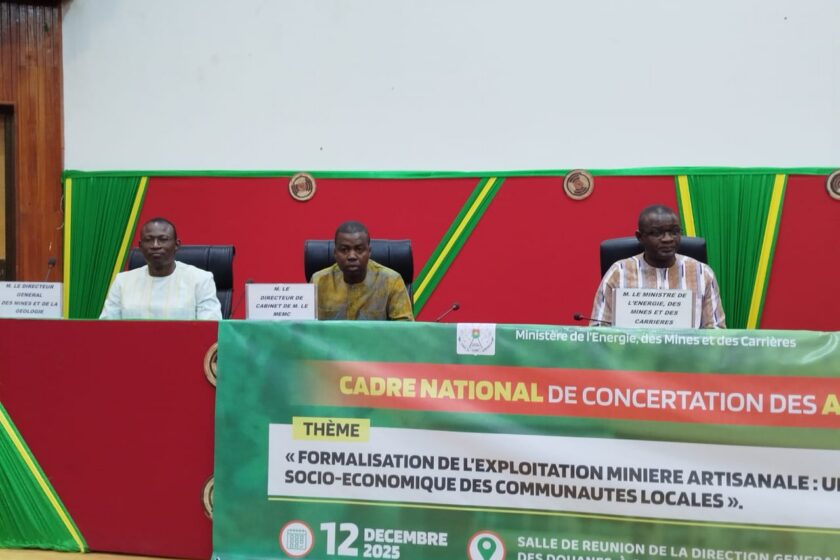 Cadre national de concertation des artisans miniers organisé par le ministère des Mines, 12 décembre 2025