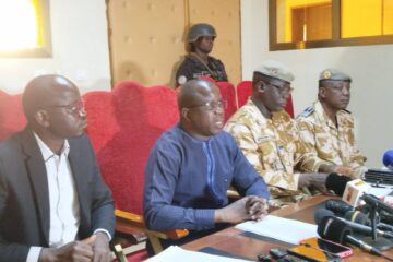 Conférence de presse de présentation d'un suspect arrêté pour assassinat deViviane Yolande Compaoré/Ouédraogo, ancienne ministre des Transports et ex-gouverneur de la région du Yadega, 19 janvier 2026