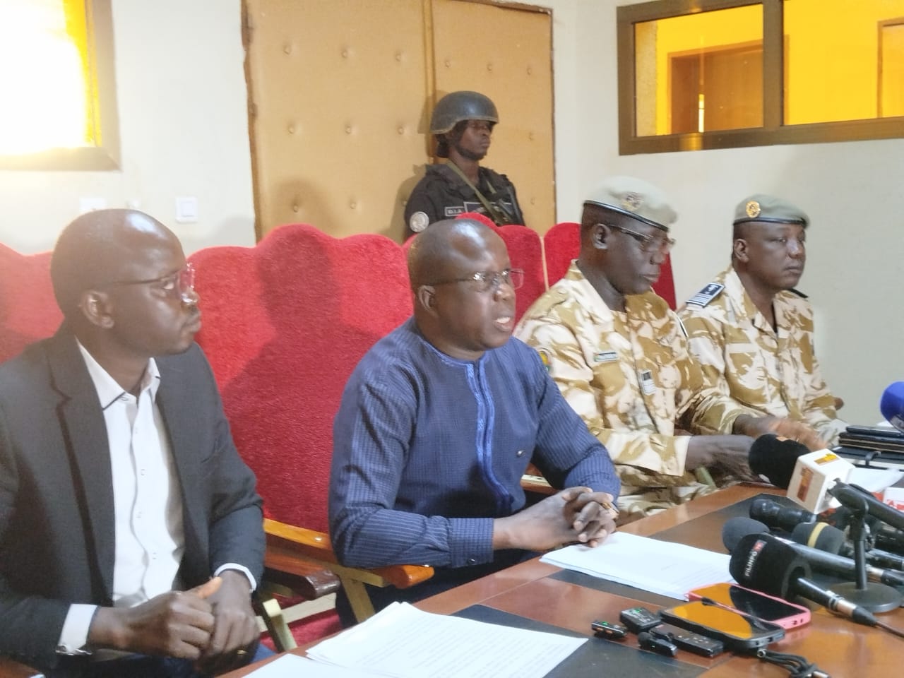 Conférence de presse de présentation d'un suspect arrêté pour assassinat deViviane Yolande Compaoré/Ouédraogo, ancienne ministre des Transports et ex-gouverneur de la région du Yadega, 19 janvier 2026