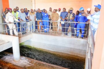 Visite du ministre d'État, ministre chargé de l'Eau, Ismaël Sombié à la station de Nasso à Bobo, 2 février 2026