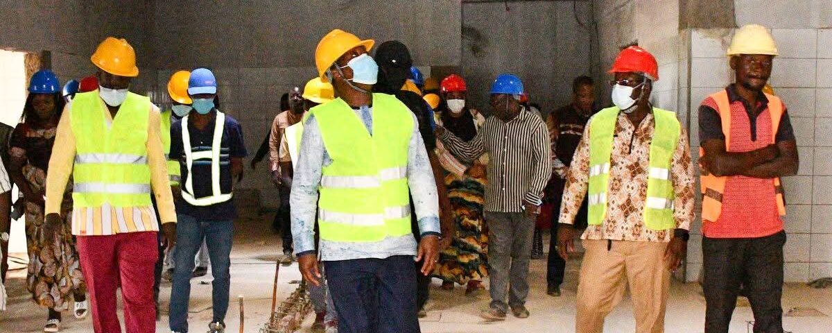 Visite du ministre chargé de l'Enseignement supérieur, Adjima Thiombiano au chantier de l'université Norbert Zongo, 16 février 2026