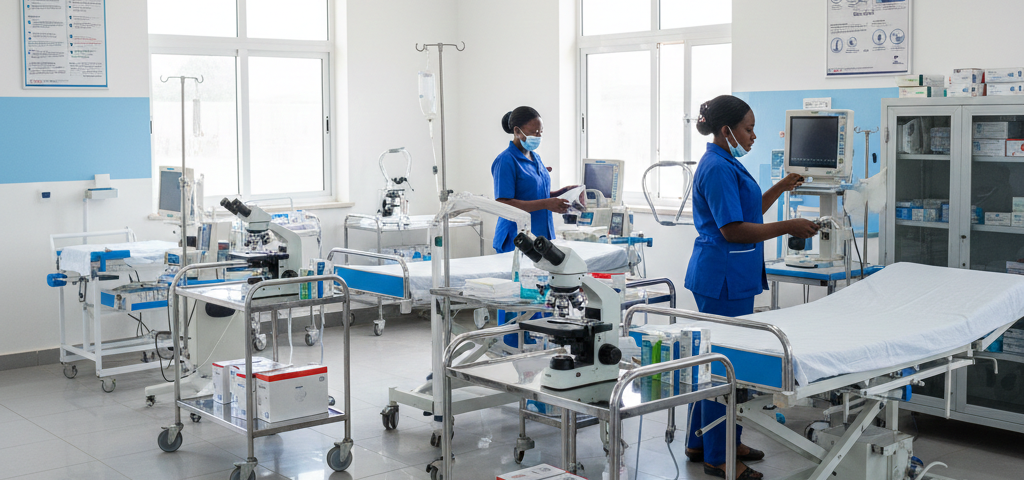 La Gouverneur de la région du Guiriko ordonne la fermeture de 38 formations sanitaires dans la région du Guiriko. Image illustration IA