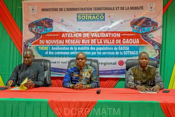 Atelier de validation des lignes du nouveau réseau de bus de la Société de Transport en Commun (SOTRACO) de Gaoua, 1er avril 2026