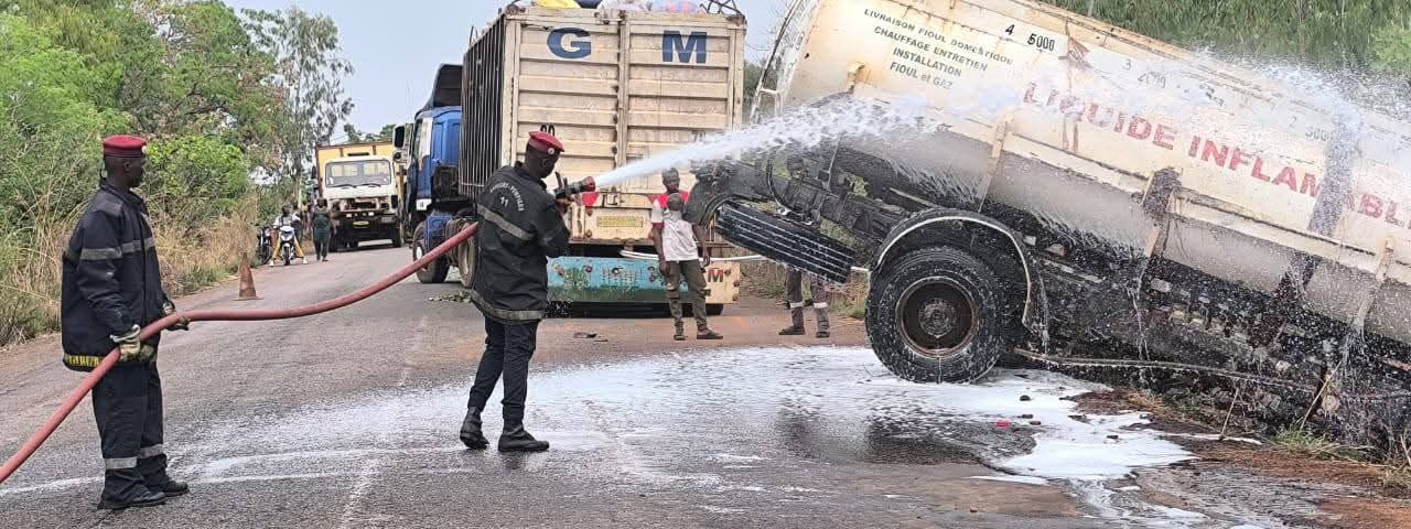 Intervention de la BNSP après un accident sur la RN7 impliquant un camion citerne, 10 avril 2026