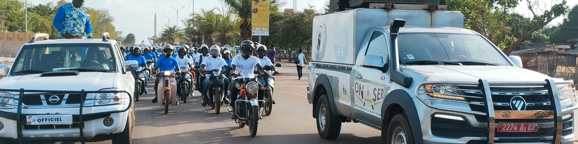 A l'occasion de la SNC, le REJSER-BF a organisé une caravane de sensibilisation sur le port du casque à Bobo Dioulasso, 28 avril 2026