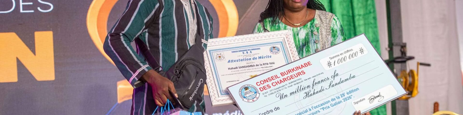 Le CBC a décerné un prix spécial Galian à Hahadi Sandamba, 19 juin 2026