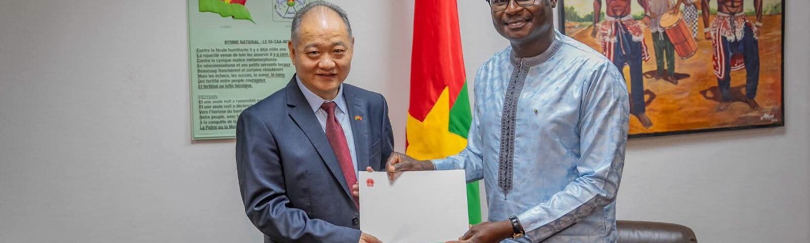 Le MCCAT a reçu en audience l'ambassadeur de la Chine au Burkina, 10 juillet 2026