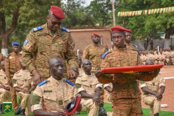 Présentation au drapeau du contingent mixte des militaires du rang techniciens et titulaires du BEPC formé au GIFA, 13 juillet 2026