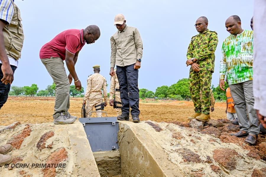 Visite du Premier ministre sur le site des aménagements communautaires de bas-fonds de Yibi, village de la commune d’Arbollé, dans la province du Passoré, 03 juillet 2026