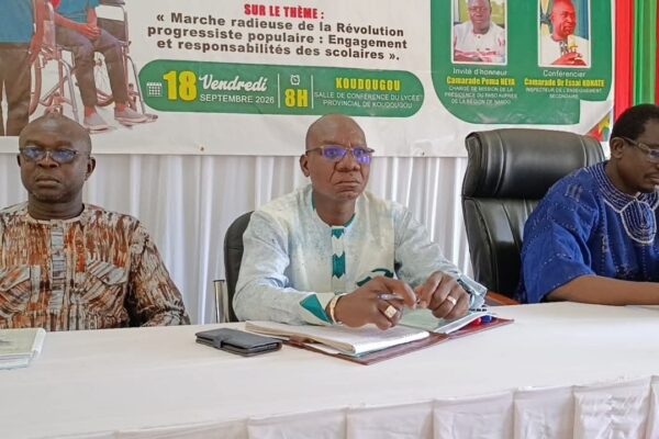Conférence sur le manifeste de la RPP au profit de la jeunesse de Koudougou, 18 septembre 2026