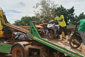 La police municipale de Ouagadougou a mené une opération de contrôle du port du casque en circulation, 2 octobre 2026