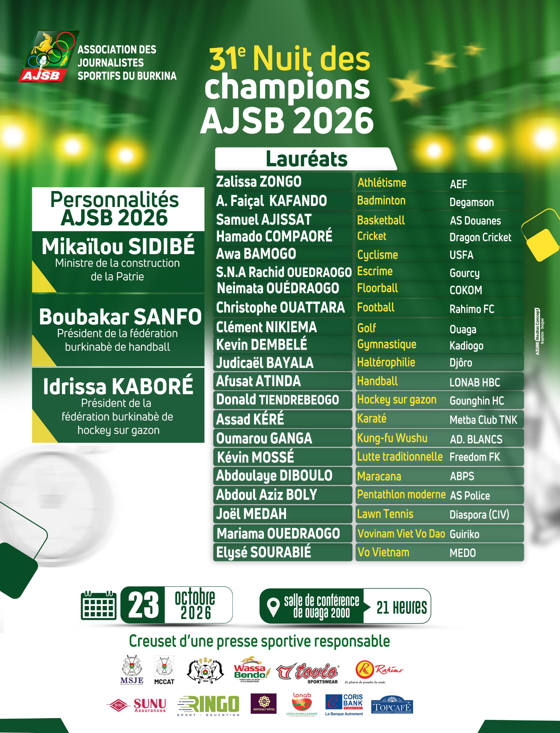 Nuit des Champions de l'AJSB 2026
